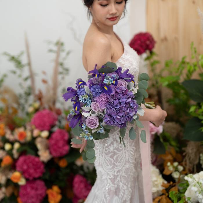 Purple Iris Bridal Bouquet