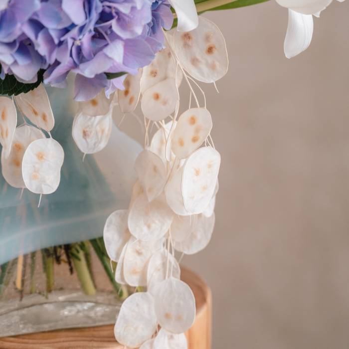 Lily and Lunaria Vase Arrangement