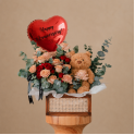Jellycat Bartholomew Bear and Rose Arrangement