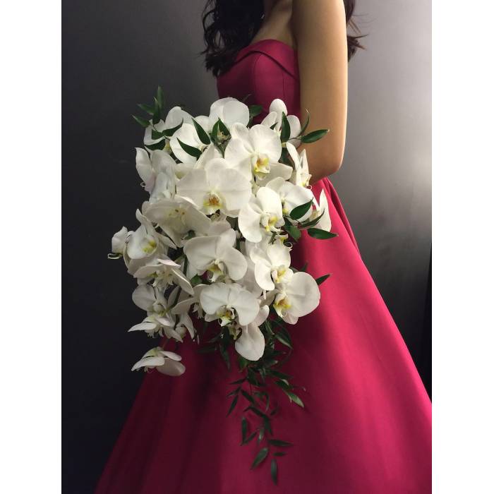 Phalaenopsis Cascading Bridal Bouquet