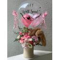 Hot Air Balloon - Jellycat Bunny and Fresh Flowers