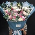 Blush Italian Ranunculus, Queen Protea and Peony Bouquet