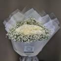 24 Premium Roses with Gypsophila