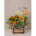 Jellycat Bartholomew Bear and Sunflower Arrangement