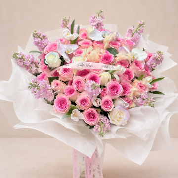 Pink Rosselle Roses Bouquet