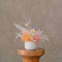 Mint Green Rose & Orange Hydrangea Preserved Flower Vase