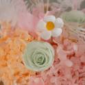 Mint Green Rose & Orange Hydrangea Preserved Flower Vase