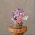 Everlasting Pink Rose and Hydrangeas Garden Basket Arrangement