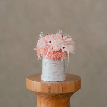 Preserved Pink Hydrangea & Carnation Flower Box