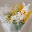 Jellycat Bunny Egg and Yellow Orchid Bouquet