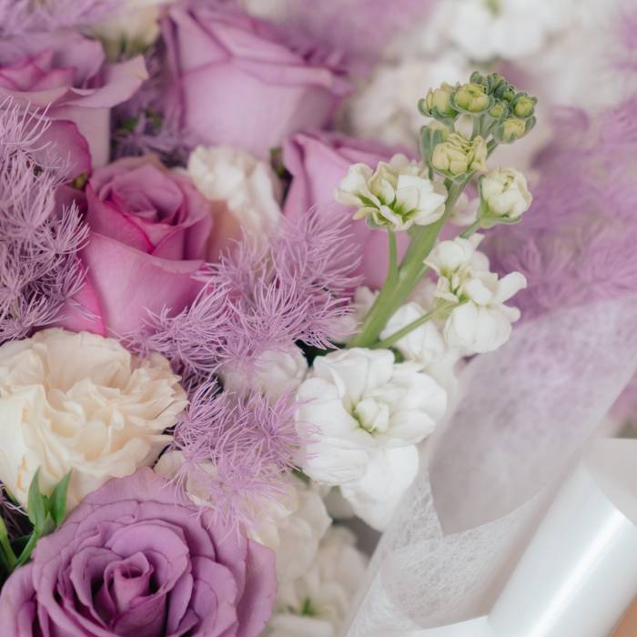 Jellycat Thistlepop Bunny and Purple Rose Bouquet