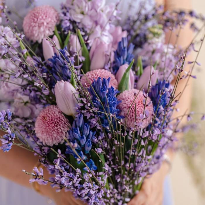 Lilac Hyacinth and Tulip Bouquet