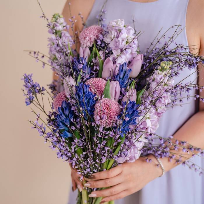 Lilac Hyacinth and Tulip Bouquet