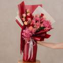 Crimson Elegance – Signature Orchid & Rose Bouquet