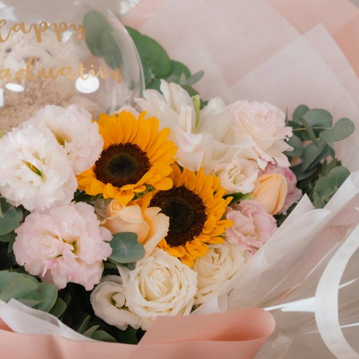 Jellycat Sunflower & Lily Customizable Acrylic Ball Bouquet