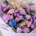 Lavender Embrace – Tulips & Roses Bouquet
