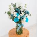 Iris and Tulip Vase Arrangement
