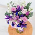 Iris and Tulip Vase Arrangement