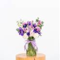 Iris and Tulip Vase Arrangement