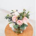 Kenyan Rose and Euphorbia Marginata Round Arrangement