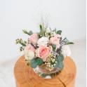 Kenyan Rose and Euphorbia Marginata Round Arrangement