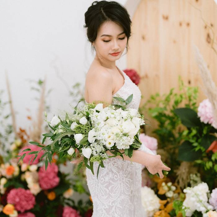 Cascading Lisianthus Bridal Bouquet