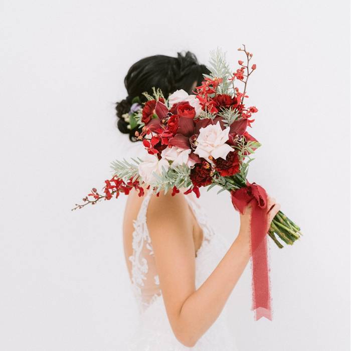 Cymbidium and Carnation Bridal Bouquet