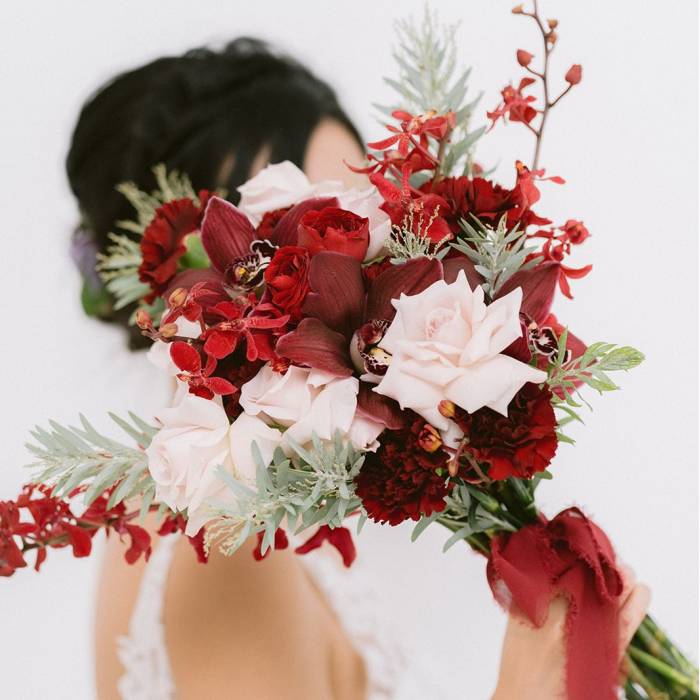 Cymbidium and Carnation Bridal Bouquet